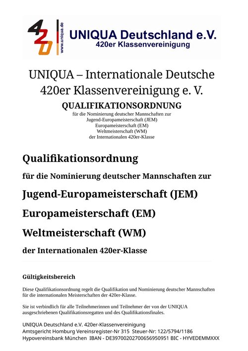 Vorschau erste Seite: Qualifikationsordnung 2026